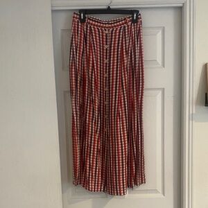Vintage 90s Esprit button down midi skirt gingham plaid print